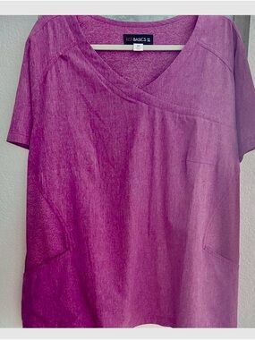 Koi brand Women's V-Neck Scrub Set in Plum